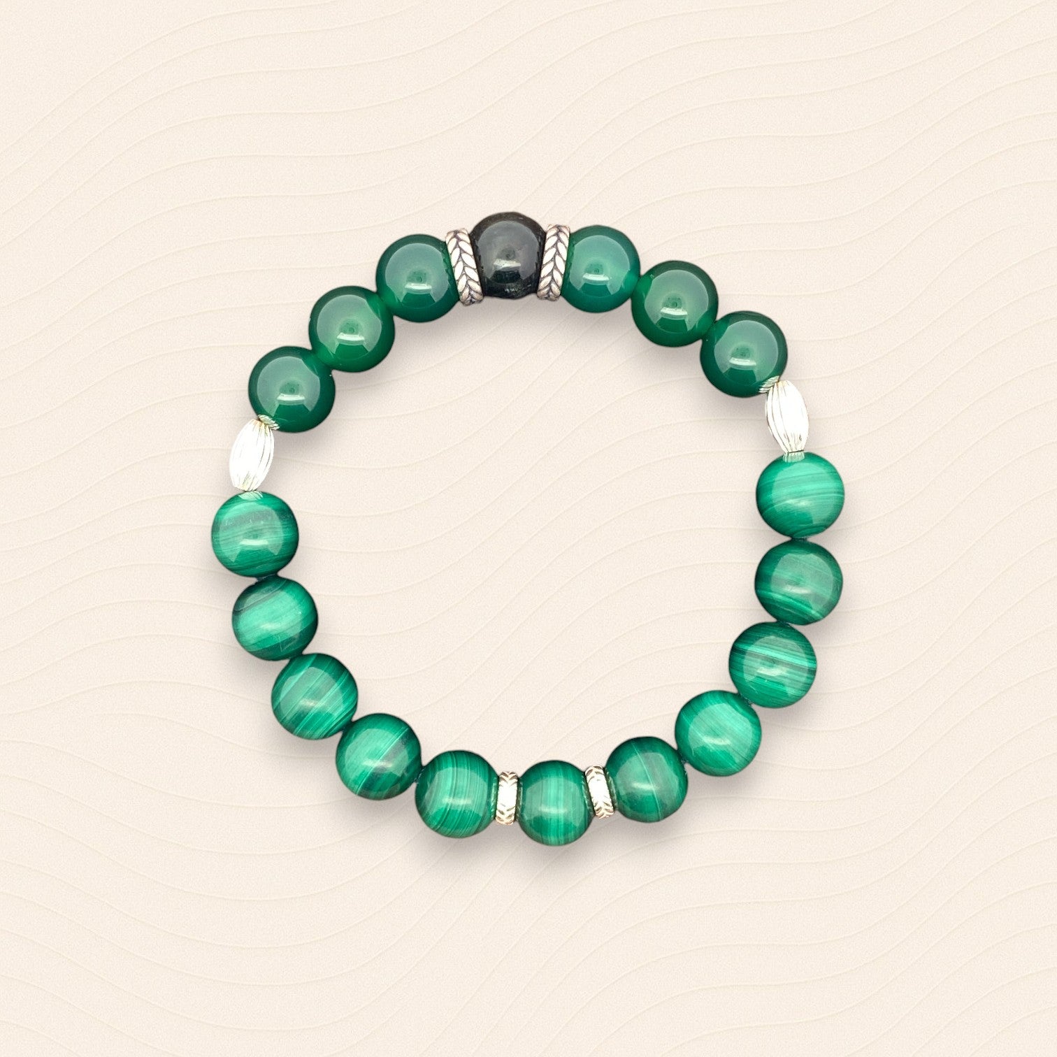 孔雀石天然水晶手鍊