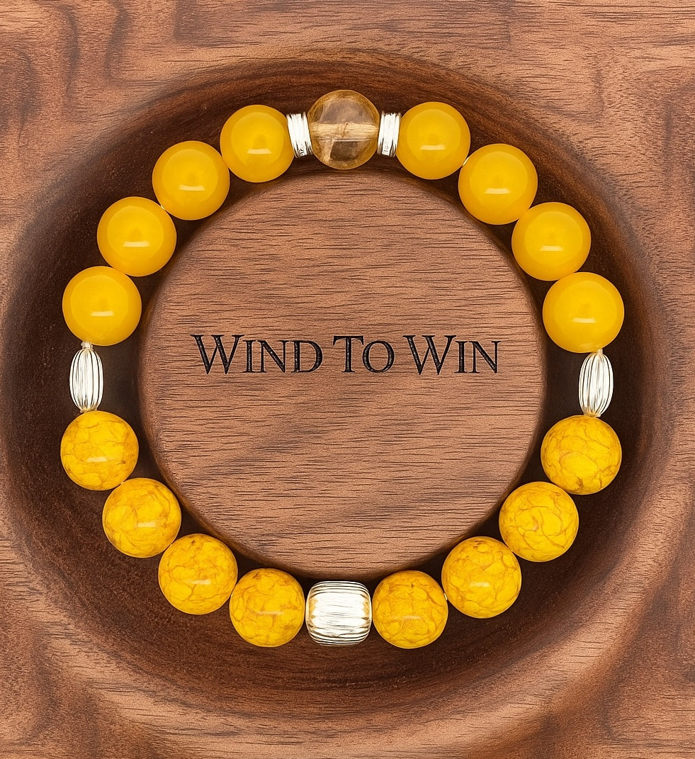 黃珠沙黃瑪瑙天然水晶手鍊