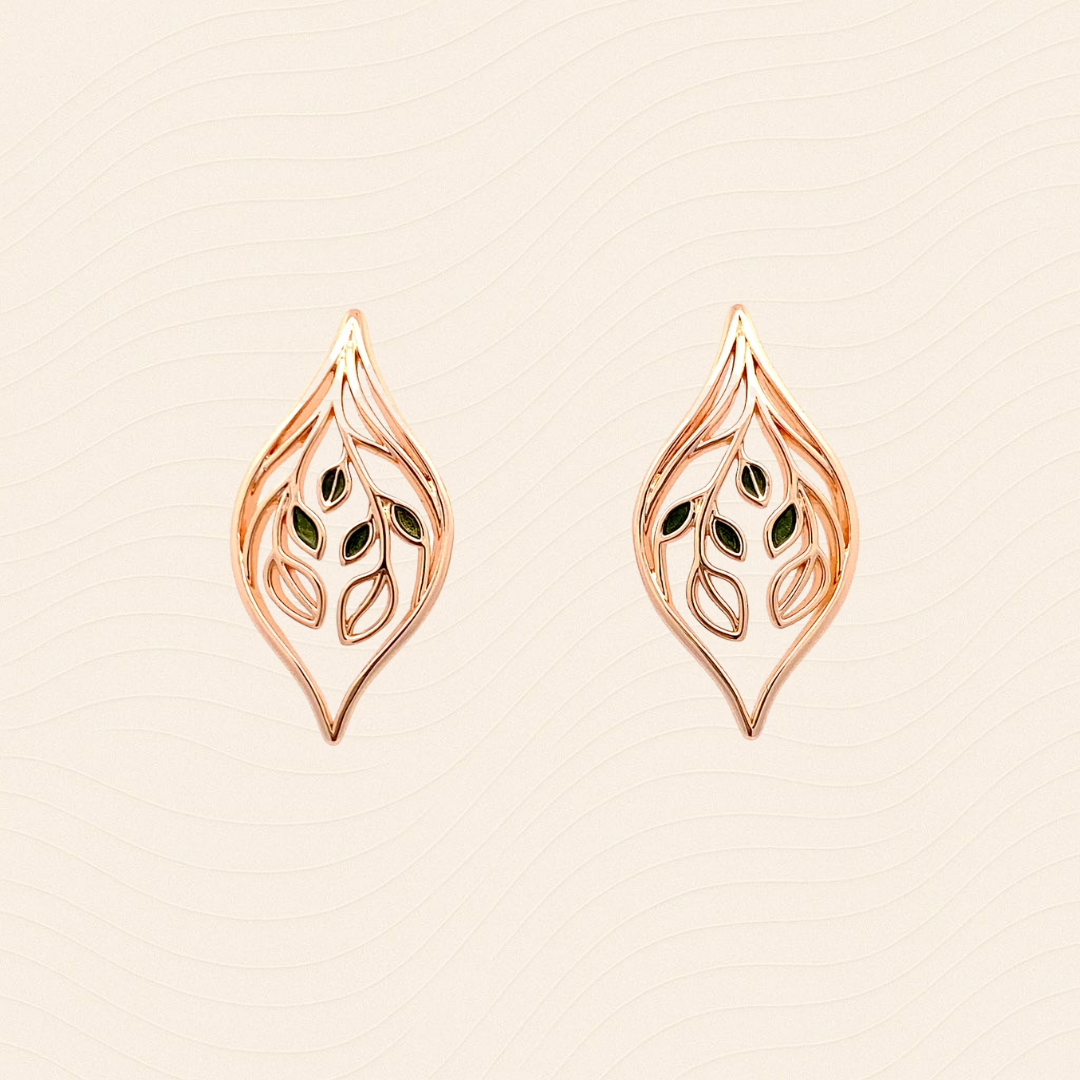 Leaf Blessing - Tree of Vitality Earrings (Rose Gold Edition)