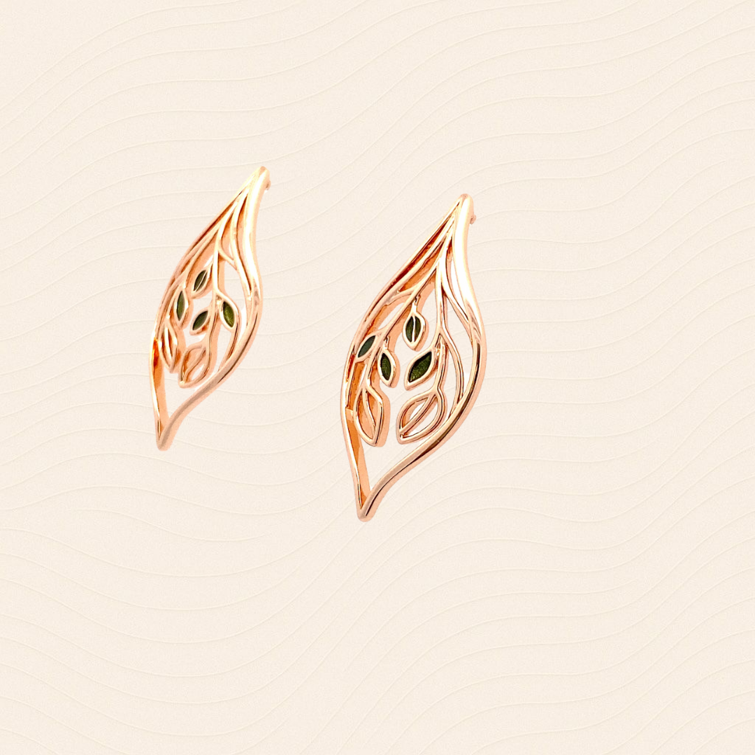 Leaf Blessing - Tree of Vitality Earrings (Rose Gold Edition)