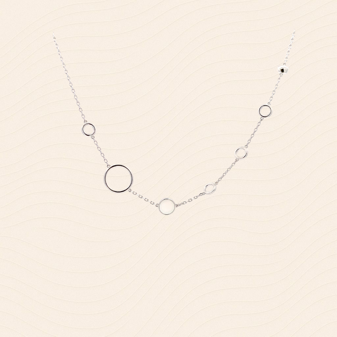 Elegant Silver Circle Pendant Necklace