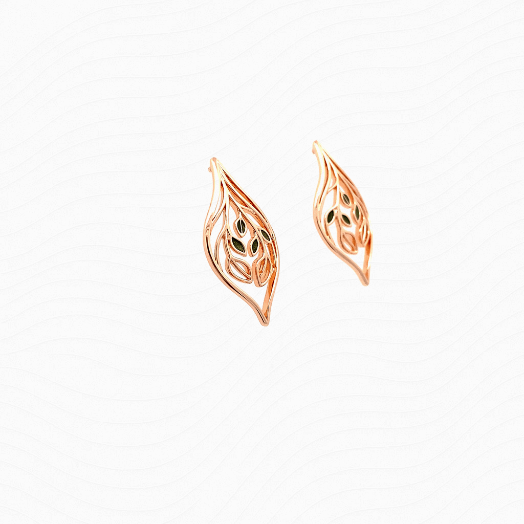 Leaf Blessing - Tree of Vitality Earrings (Rose Gold Edition)