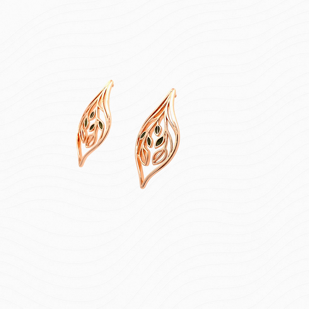 Leaf Blessing - Tree of Vitality Earrings (Rose Gold Edition)